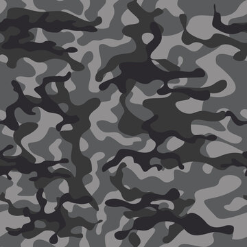Vector gray camouflage military texture, design for clothing, paper, fabric