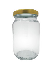 Frasco de vidrio cristalino 235 ml 8 oz,  tapa twist off dorada