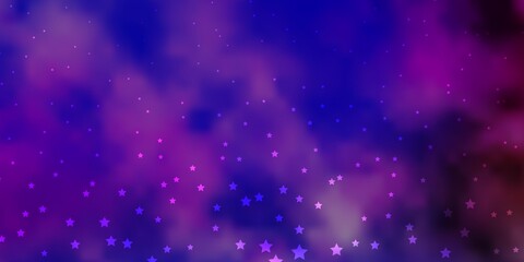 Dark Multicolor vector template with neon stars.