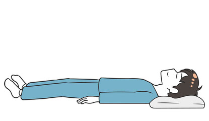 寝る　横向き　男性