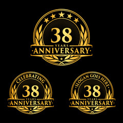 38 years anniversary collection logotype. Vector and illustration.