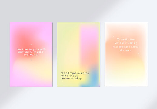 Motivational Quote Social Media Layouts with Gradient Backgrounds
