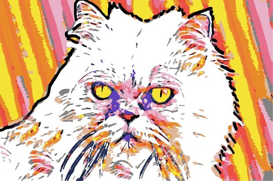 Portrait moderne d'un chat persan