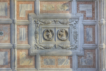 View of Church of San Zaccaria, named for father of St. John the Baptist - St. Zacharias (San Zaccaria). Current St. Zacharias Church built between years 1444 and 1515. Venice, Italy.