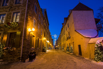 Old Quebec City downtown in winter