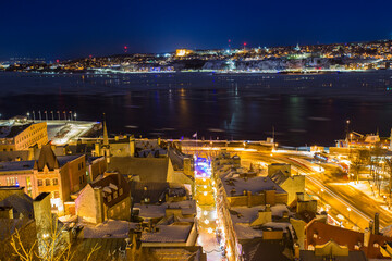 Old Quebec City downtown in winter