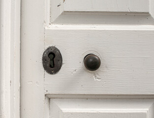 Antique Door knob and keyhole
