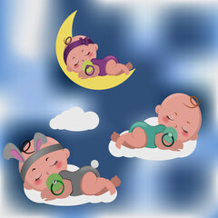 Sweet dreams. Sleeping newborn babies