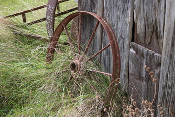 Fototapeta na wymiar Rusty Wagon Wheels