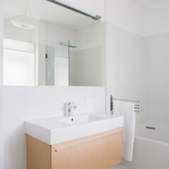 Fototapeta na wymiar Classic and simple bathroom washbasin