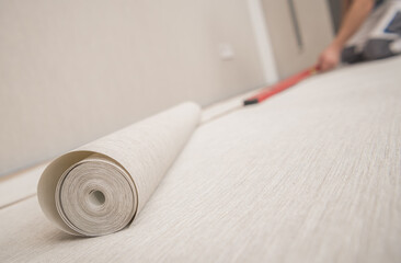 Roll of Modern Vinyl Wallpaper