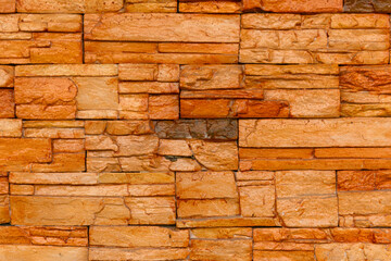Orange stone wall used in home decoration