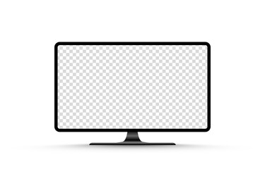 Screen vector mockup. Blank screen tv mockup. Blank screen for text, design. PNG.