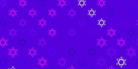 Dark purple vector backdrop with virus symbols.