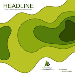 Abstract style 3d paper cut vector background