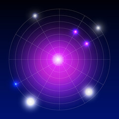 Abstract colorful radar screen