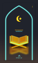 Ramadan Kareem Social Media Template With Quran 3D Rendering