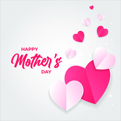 Happy mothers day with hearts background