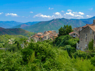 Fototapeta na wymiar Small village in the mountains of Corsica France