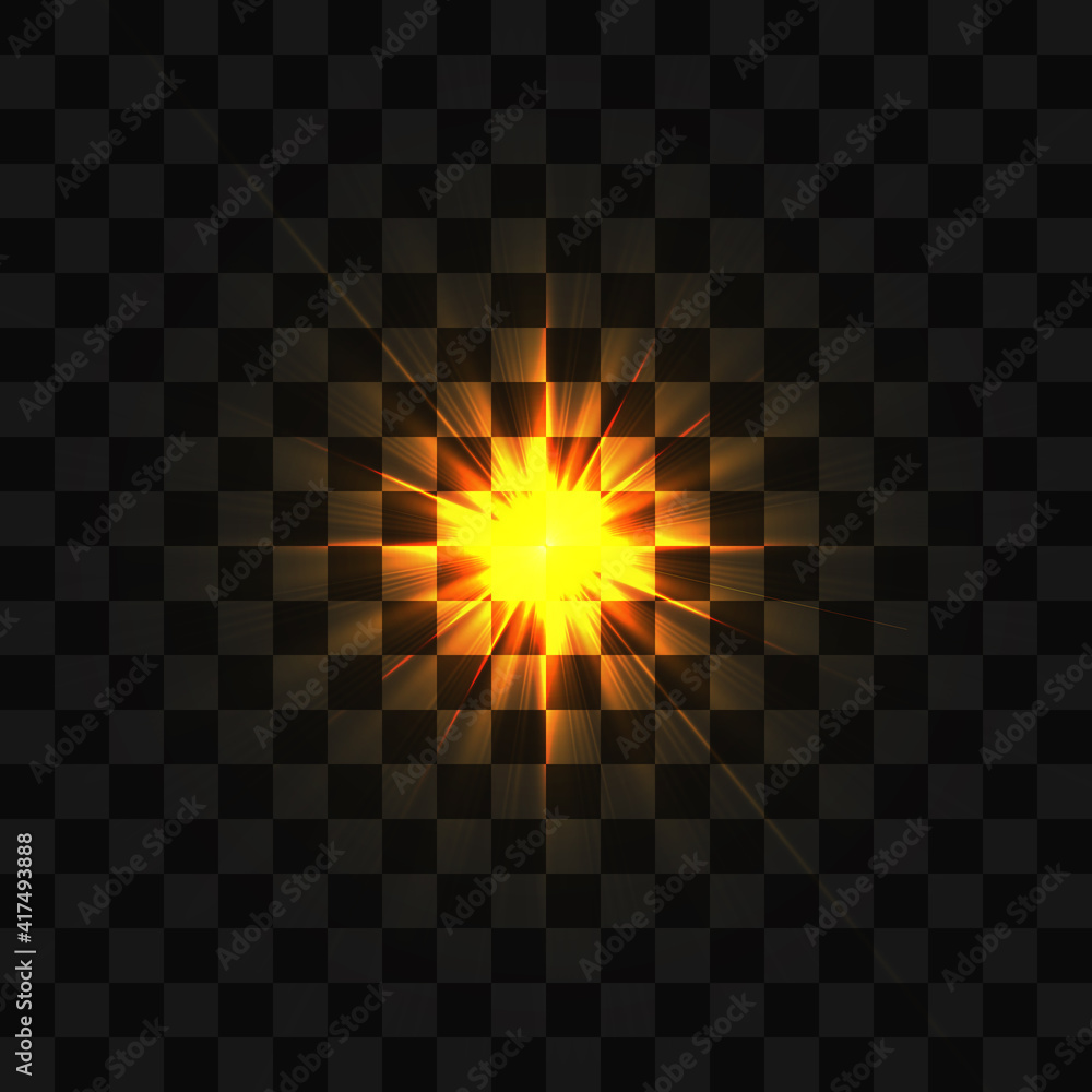 Wall mural white beautiful light explodes with a transparent explosion. vector, bright illustration for perfect