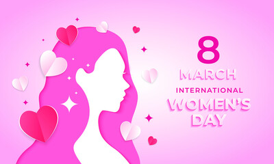 Happy women's day paper style greeting design