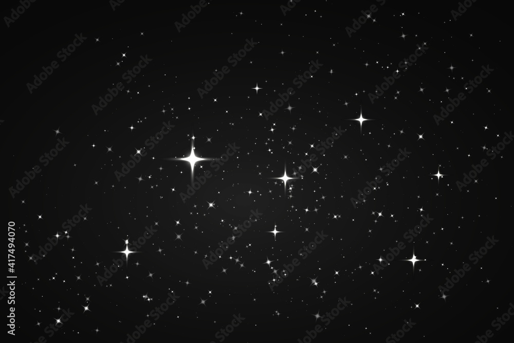 Wall mural dust white. white sparks and white stars shine with special light. vector sparkles on a transparent 