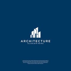 Fototapeta premium Abstract building structure logo design real estate, architecture, construction