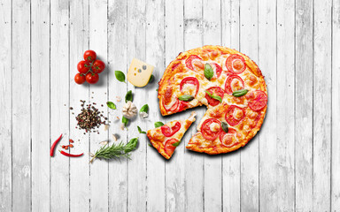 Fototapeta na wymiar pizza, friends, tasty, meal, people, cuisine, delicious, food, eating pizza 