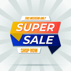 Super sale banner templete design for media promotions and social media promo
