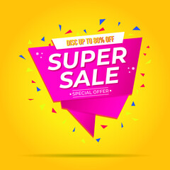 Super sale banner templete design for media promotions and social media promo