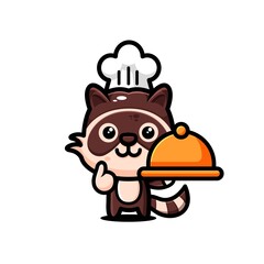 cute racoons character design themed happy