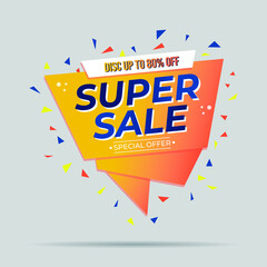 Super sale banner templete design for media promotions and social media promo