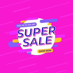 Super sale banner templete design for media promotions and social media promo