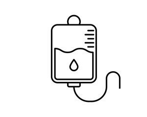 Fototapeta premium Vector iv bag icon. Saline symbol on background. The concept of treatment and therapy, chemotherapy. Modern design flat design, web button