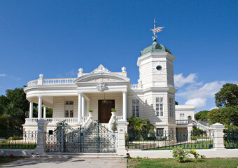 North America, Mexico, Yucatan, Merida. One of the many beautiful old mansions along the Paseo de Montejo