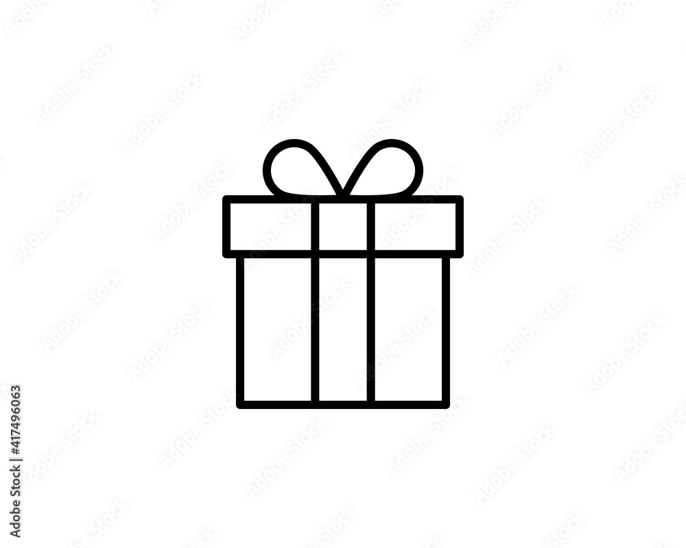 Poster gift isolated minimal icon. box graph line vector icon for websites and mobile minimalistic flat des