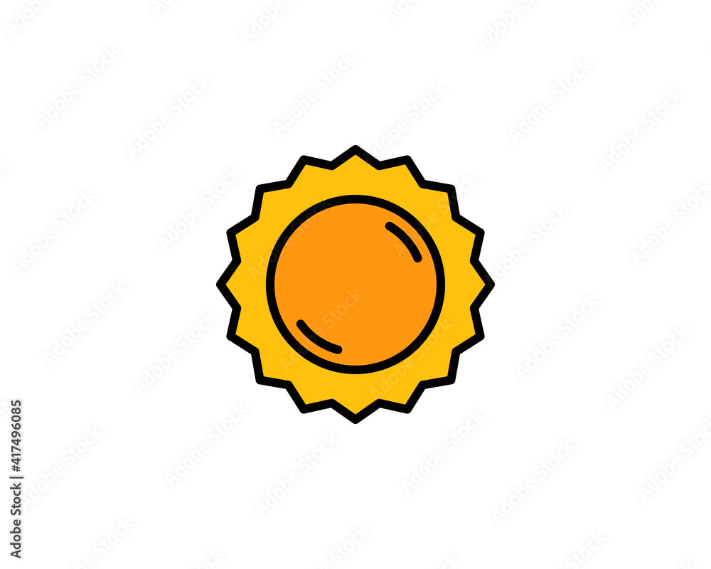 Poster sun flat icon. single high quality outline symbol of spring for web design or mobile app. thin line 