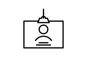 Obraz premium ID Card icon in thin outline style. Identity office worker businessman