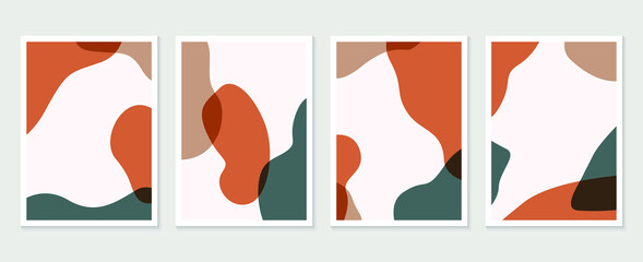 Abstract Geometric shapes vector collection. Abstract organic shape background design for wedding invitation, clipart, print, cover, wallpaper, Wall art, Mid century modern art. Vector illustration