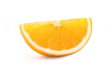 Slice of orange isolated on white background.