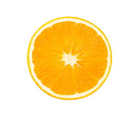 Slice of  fresh orange on white background