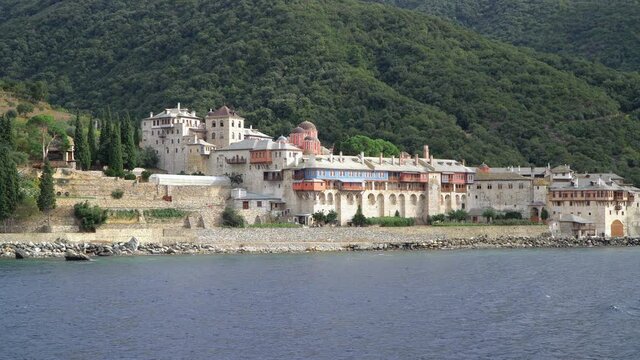 Xenophontos monastery at Mount Athos in Autonomous Monastic State of the Holy Mountain, Chalkidiki, Greece