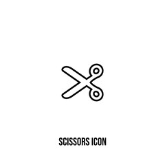 Scissor linear vector icon. Scissors cutting.