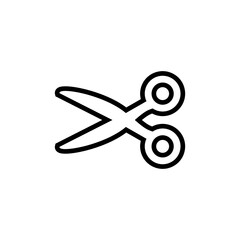 Scissor linear vector icon. Scissors cutting.