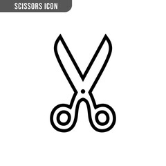 Scissors vector icon. Linear object symbol.