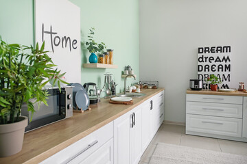 Stylish interior of modern kitchen