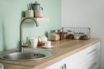 Stylish interior of modern kitchen