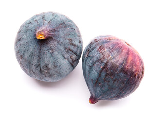 Fresh ripe figs on white background