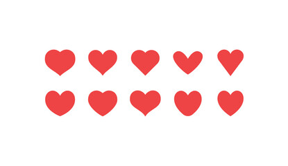 Hearts icon collection. Love symbol. Valentine's day heart vector set.