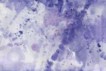 Background of abstract purple spots. Purple watercolor texture. Vintage watercolour with a purple hue. Stormy sky.